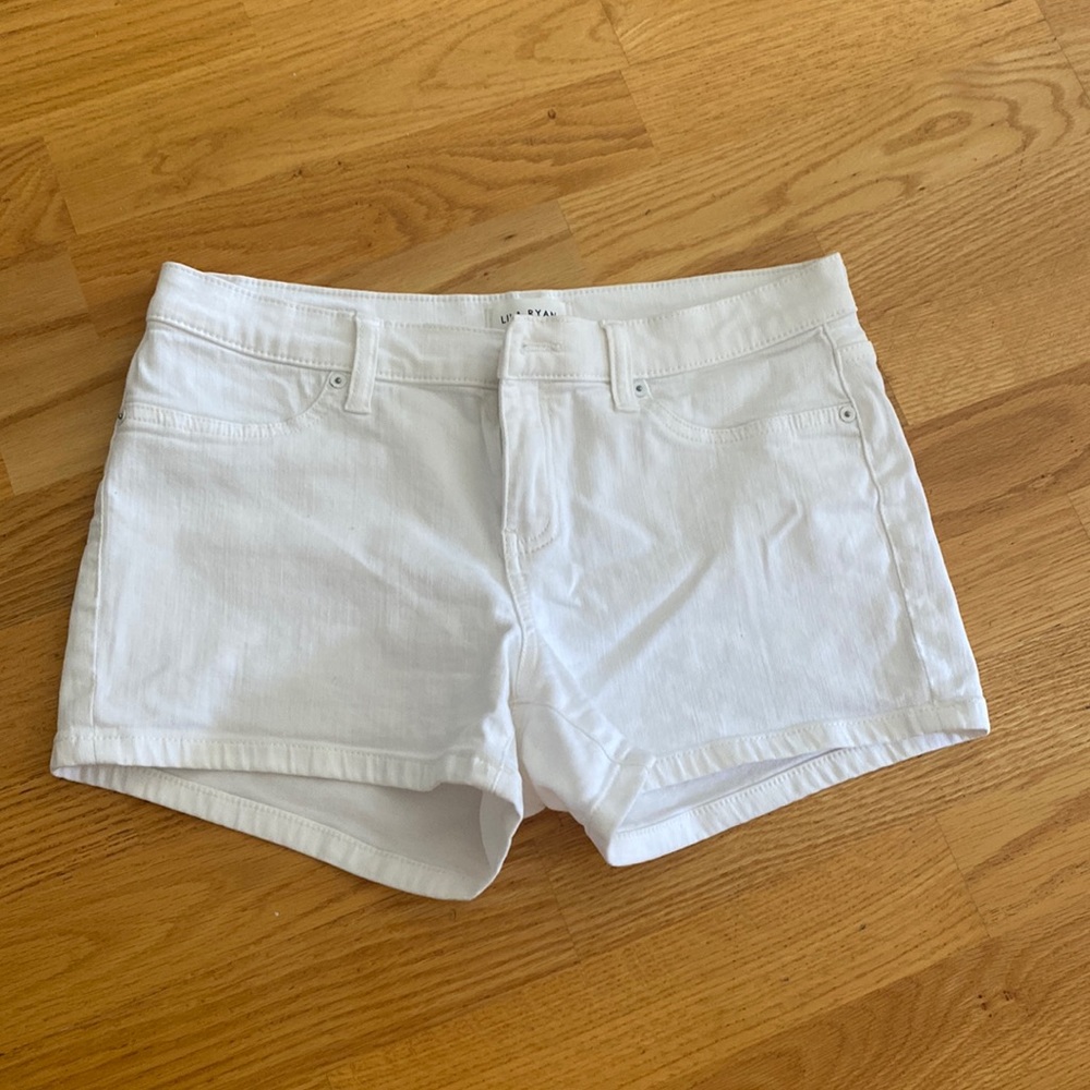 White Jean Shorts Size 28